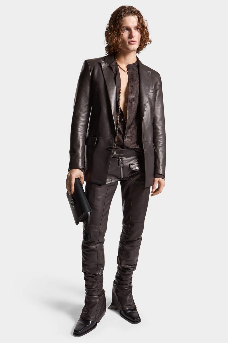 SHARPEI LEATHER BIKER TROUSERS - 3