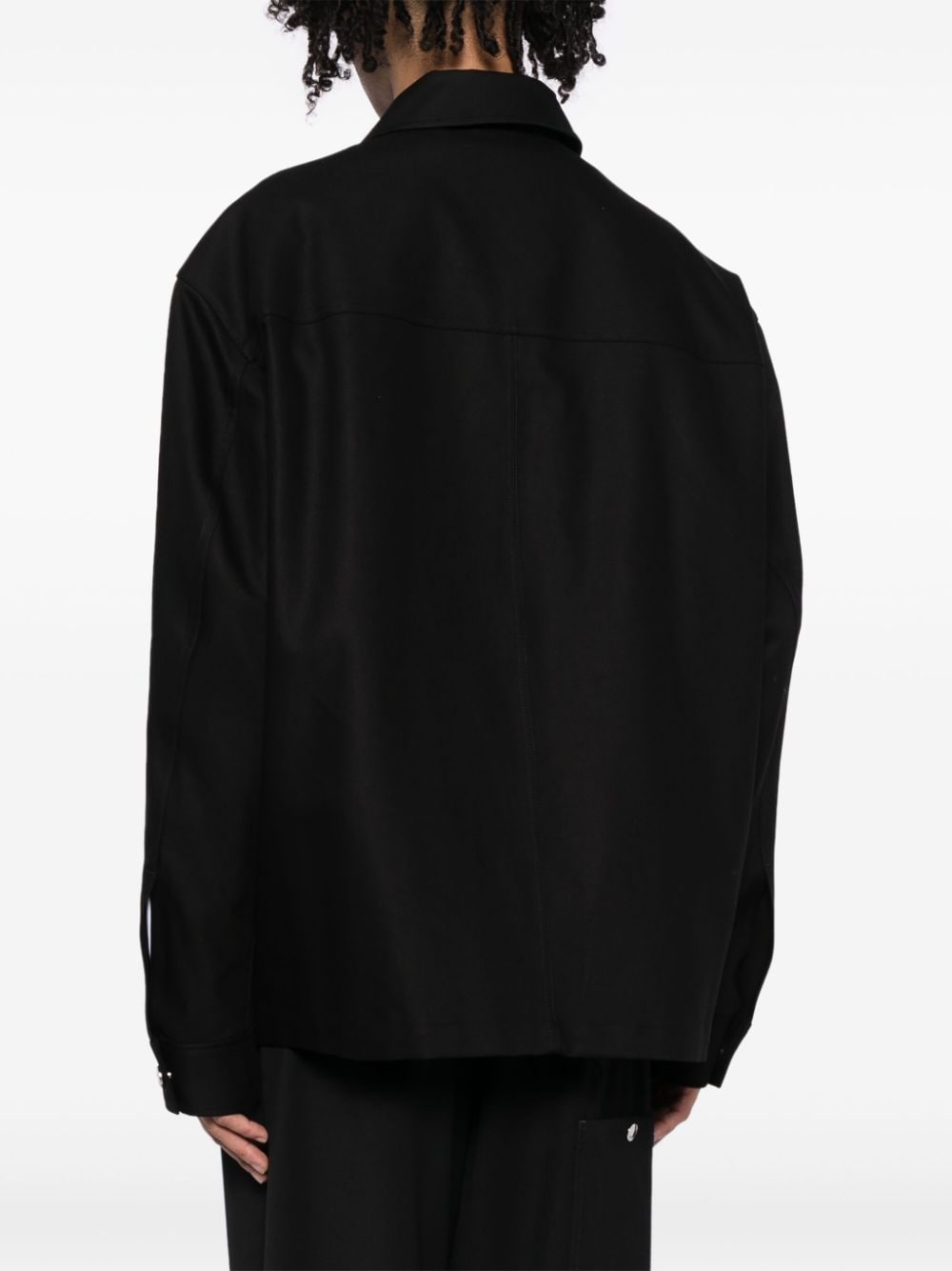 button-up cotton shirt jacket - 4