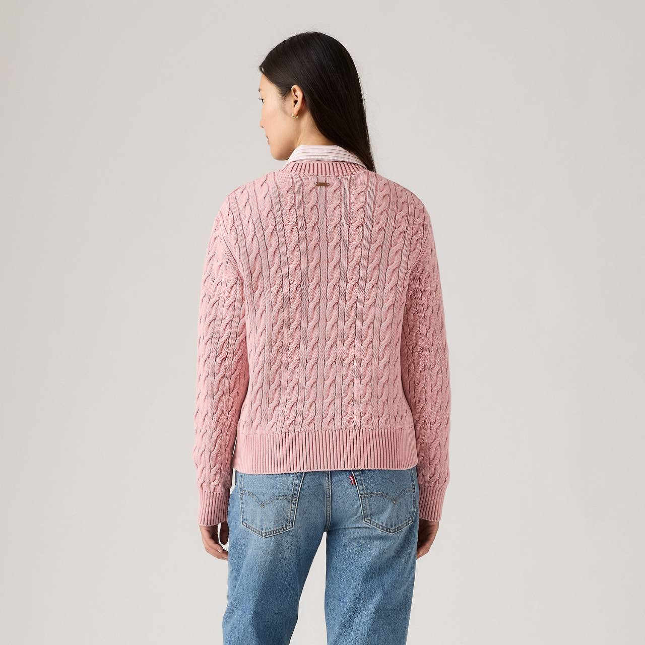 BOYFRIEND CABLE CREWNECK PULLOVER - 4