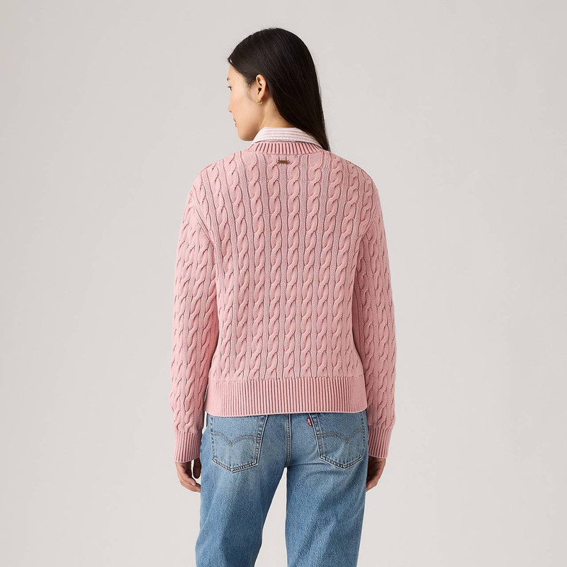 BOYFRIEND CABLE CREWNECK PULLOVER 4