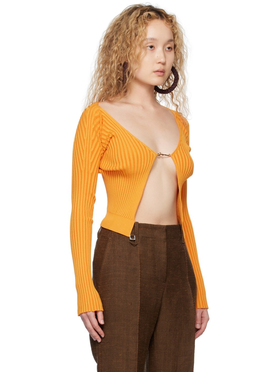 Orange Le Raphia 'La Maille Pralù Longue' Cardigan - 2