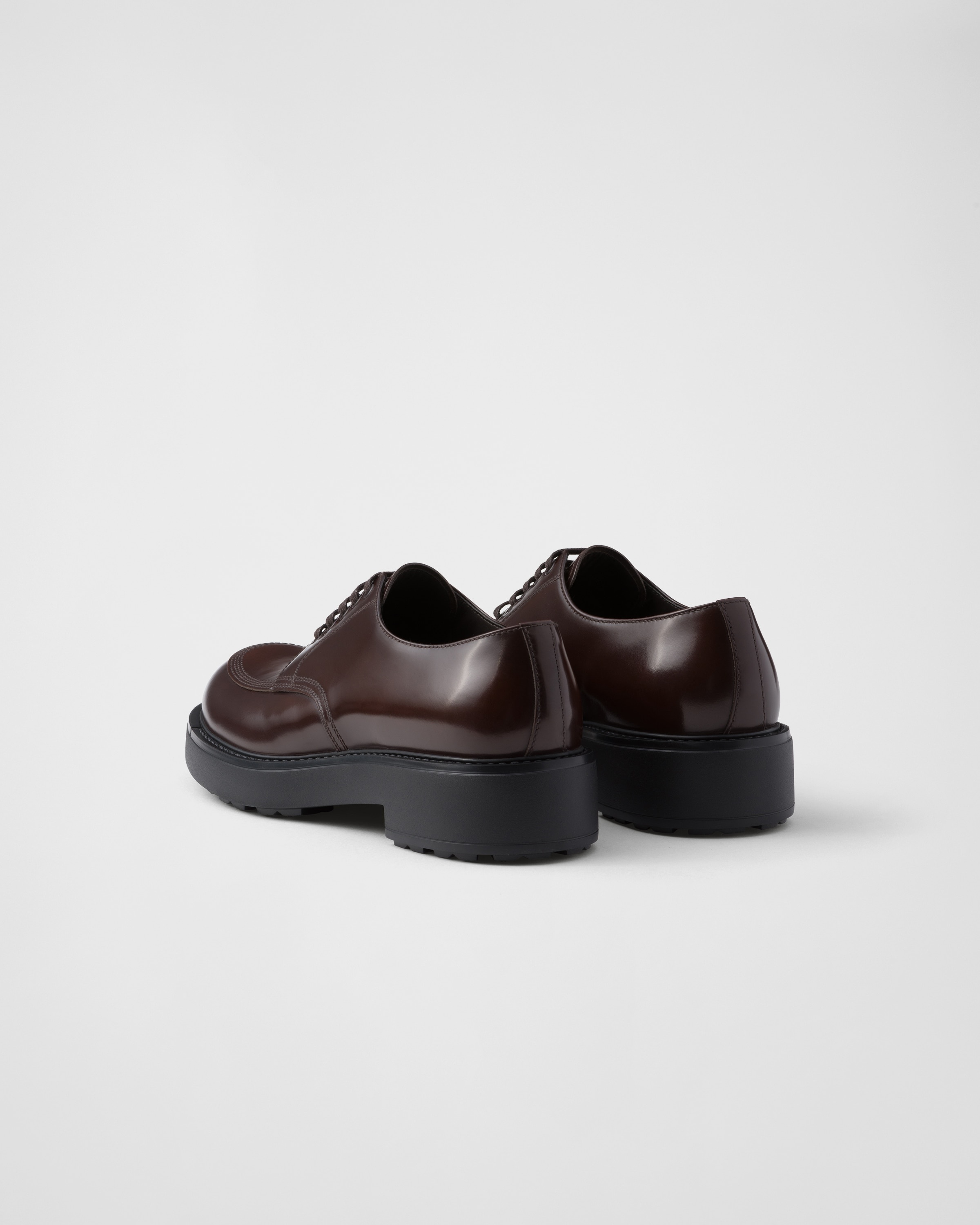 Brushed leather derby shoes - 4