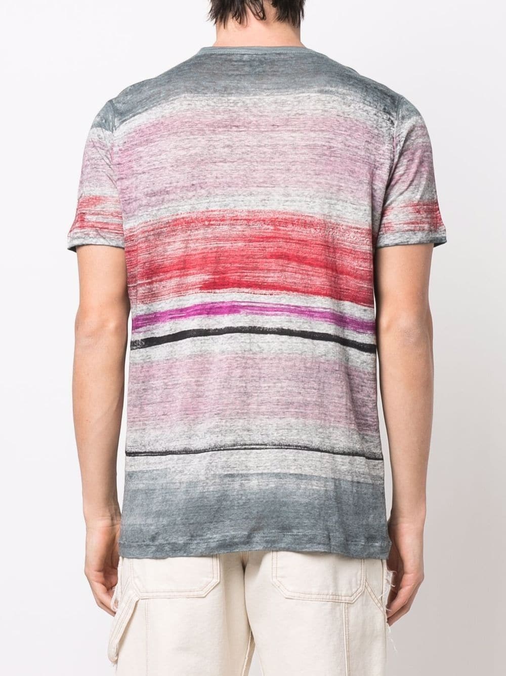 multi-stripe linen T-shirt - 4