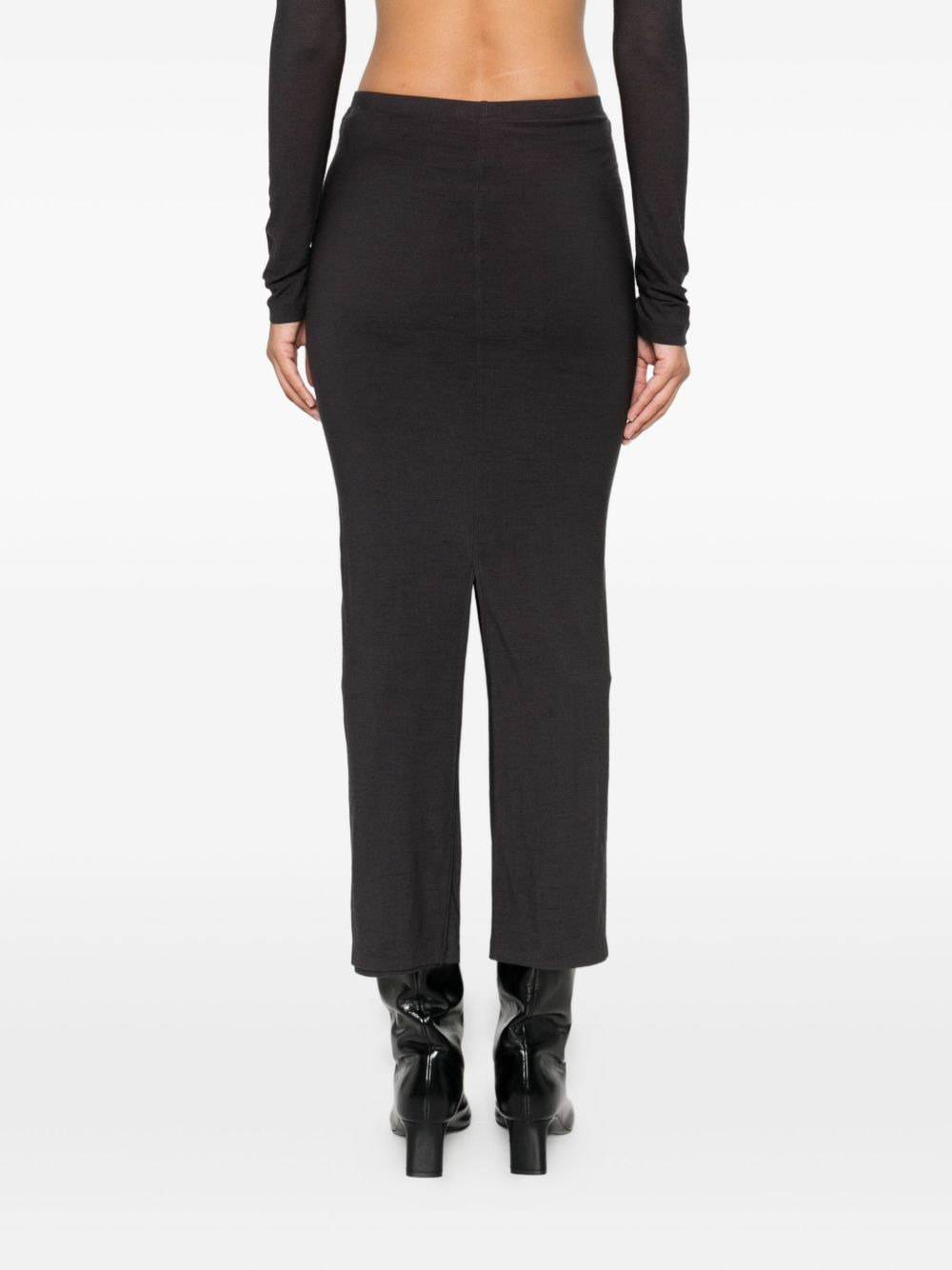 low-rise split midi skirt - 4