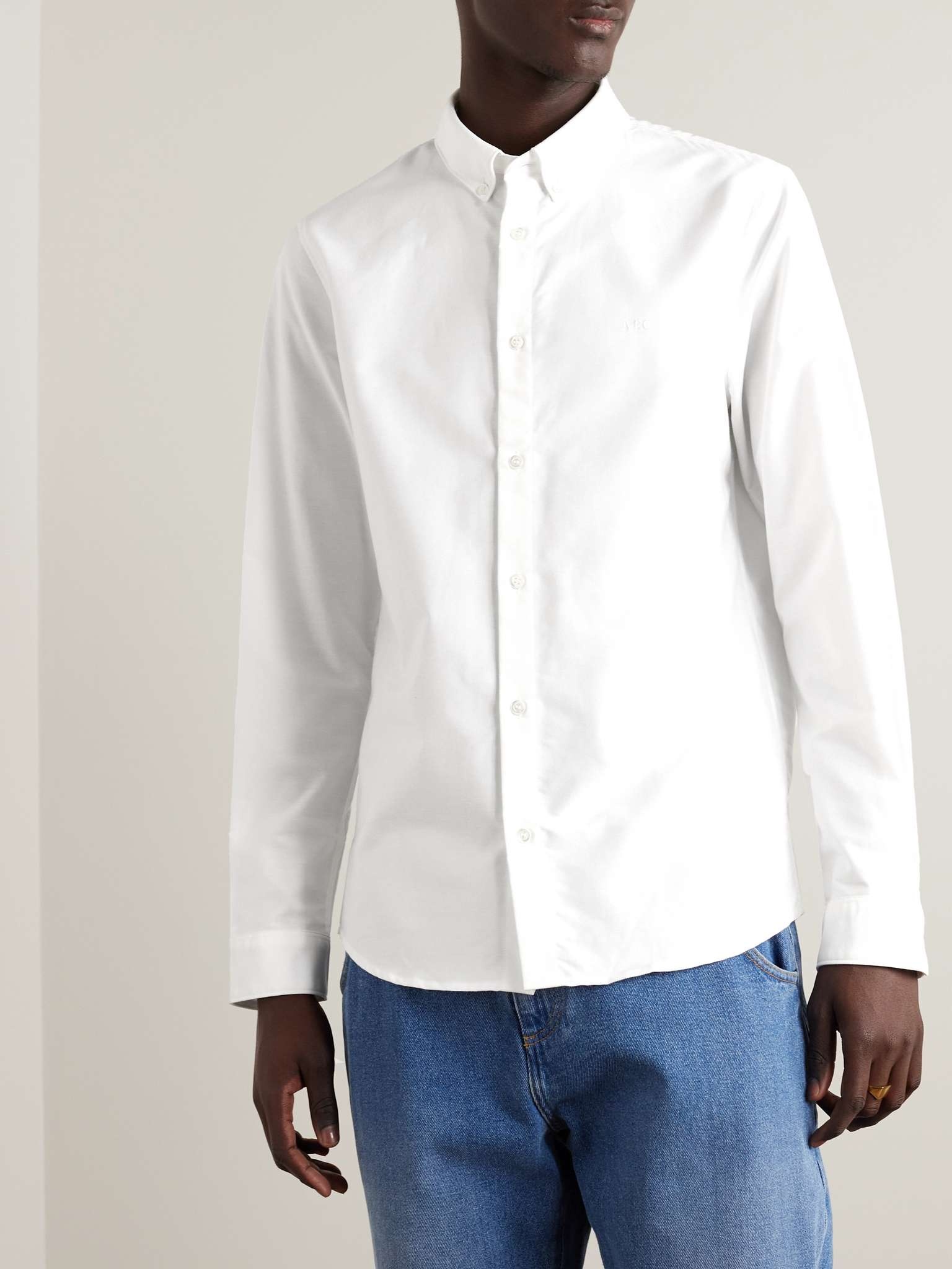 Greg Logo-Embroidered Button-Down Collar Cotton Oxford Shirt - 4