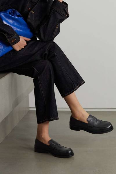 Maison Margiela Textured-leather collapsible-heel loafers outlook