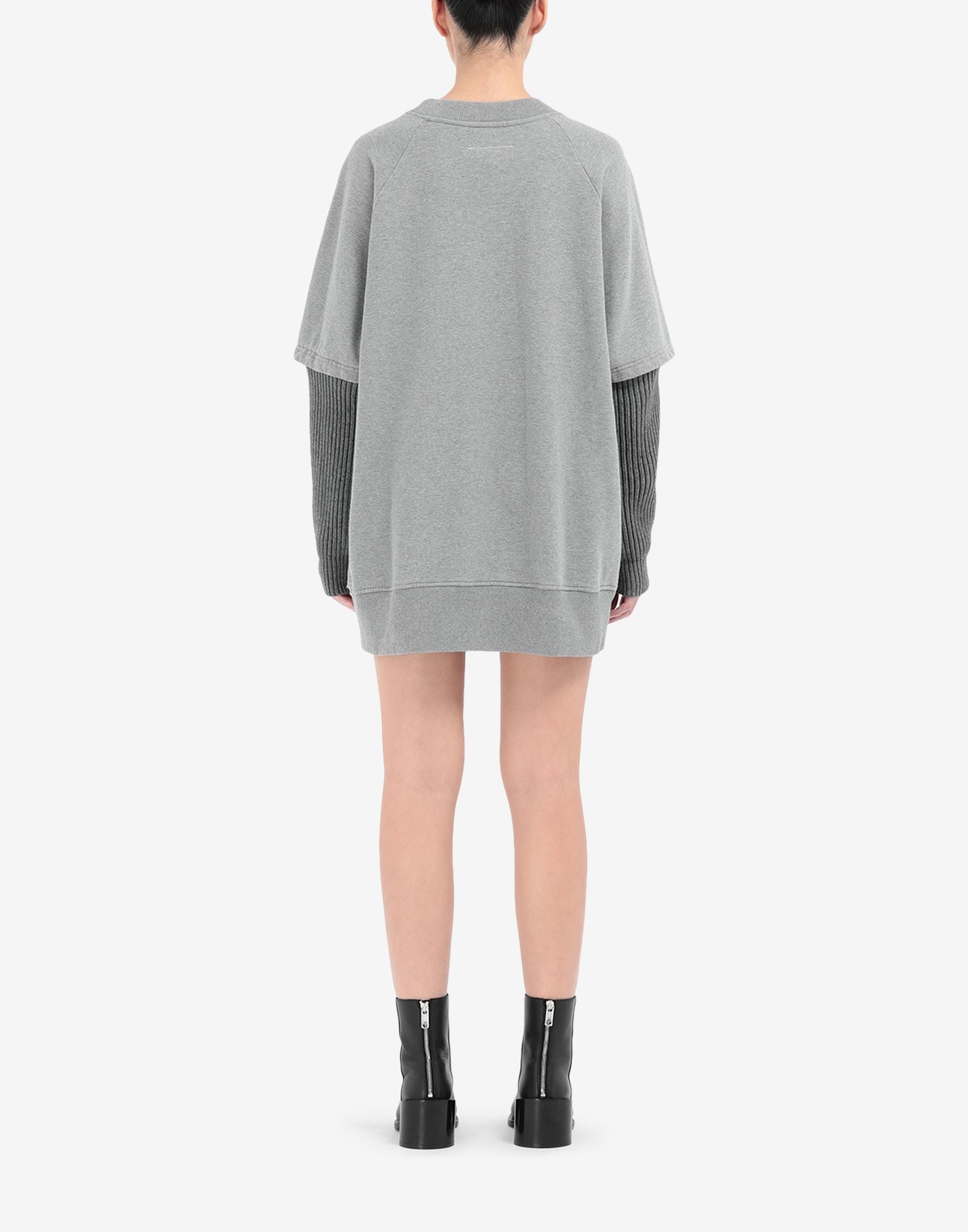 Ribbed sleeve sweatshirt dress - 4