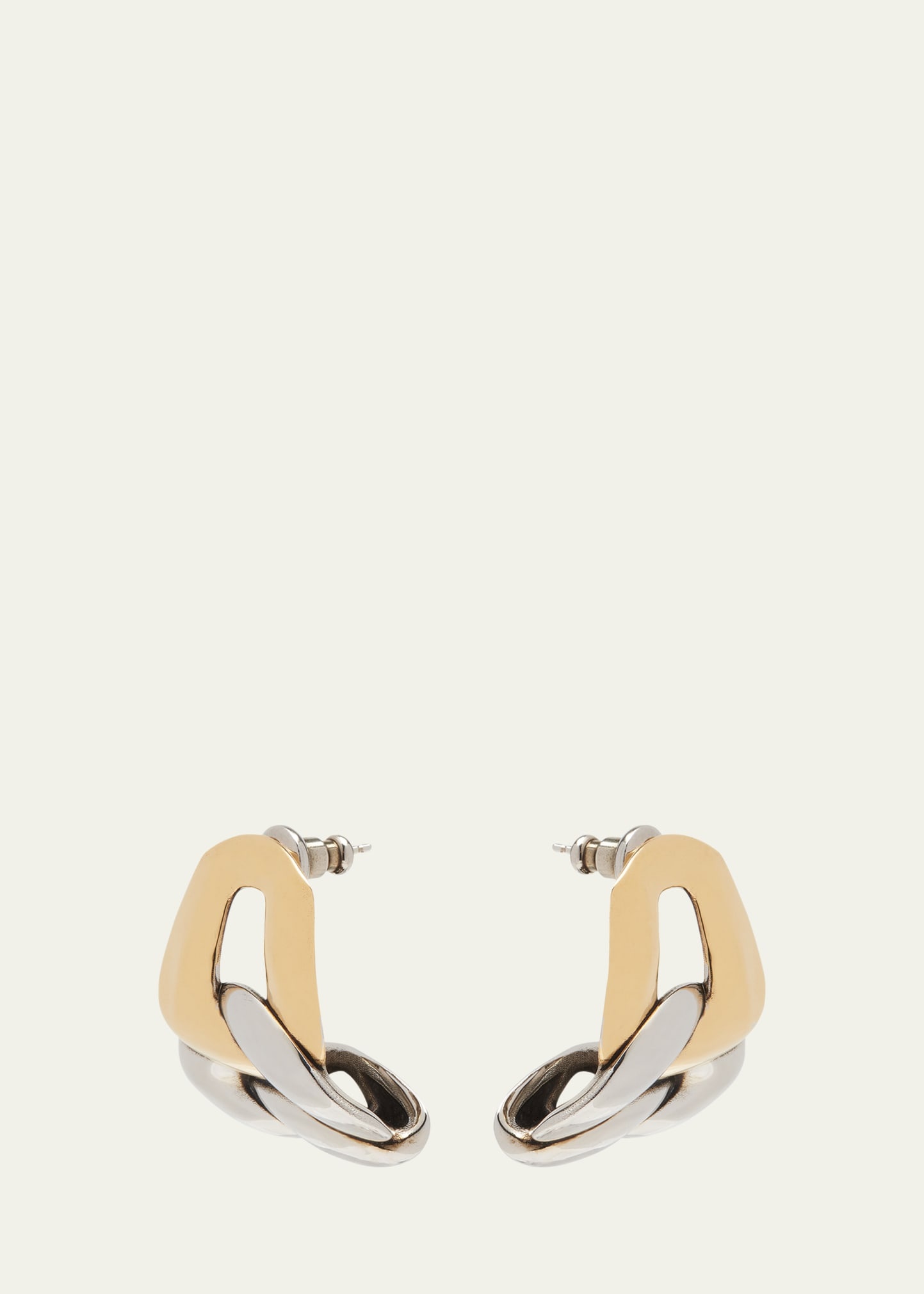 Two-Tone Chain Earrings - 5