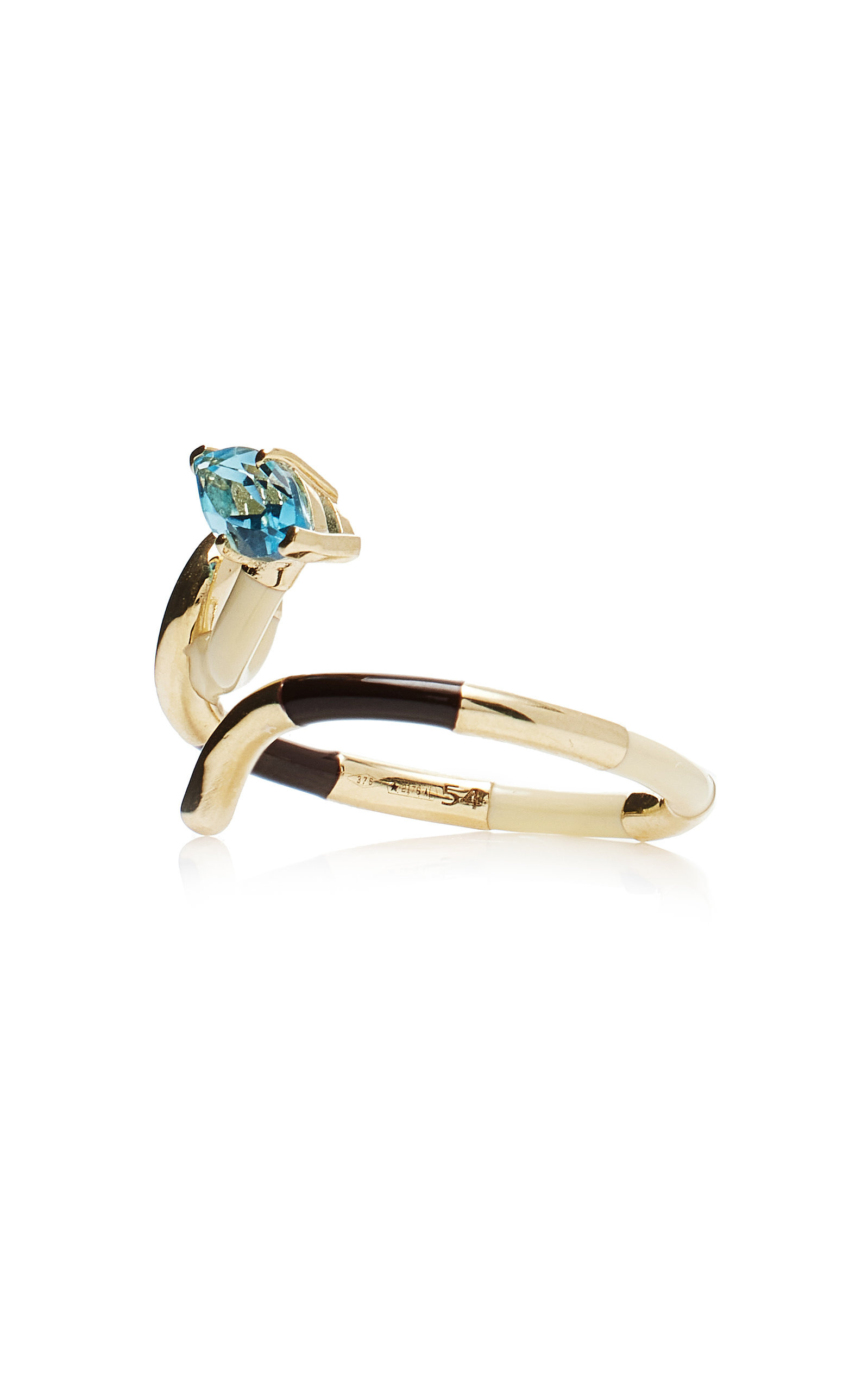 9K Gold, Crystal, And Enamel Ring multi - 4