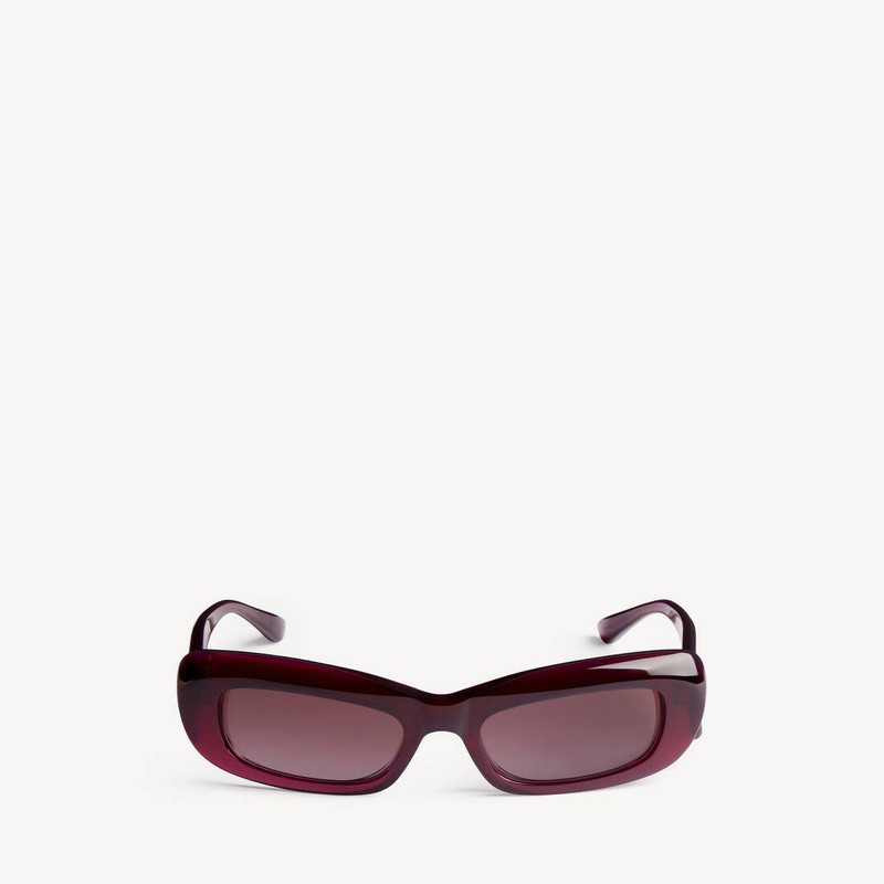 Women's Diva Rectangle Sunglasses in Dark Burgundy 1