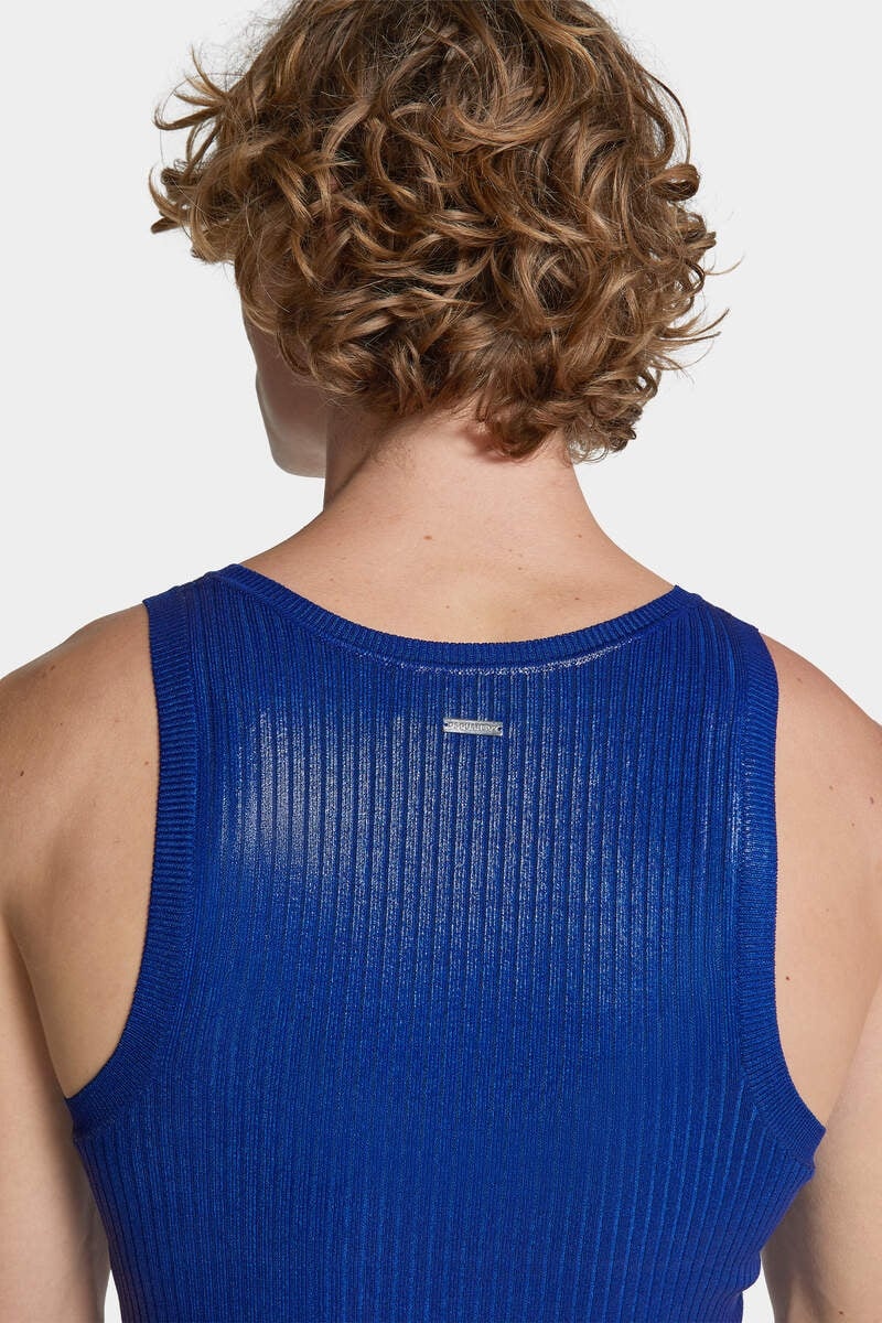 RIBBED KNIT ASYMMETRIC TOP - 5