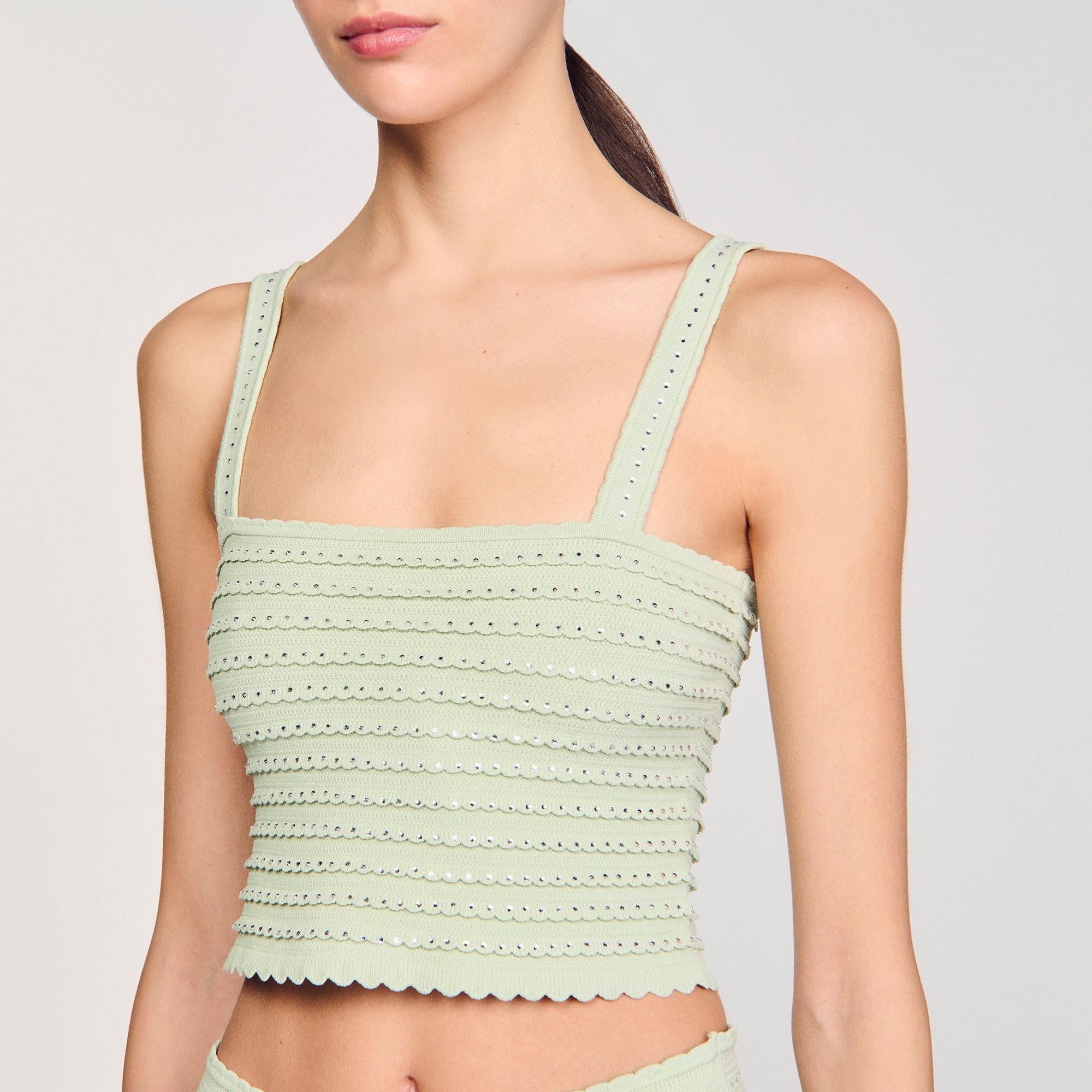 RHINESTONE KNIT CROP TOP - 3