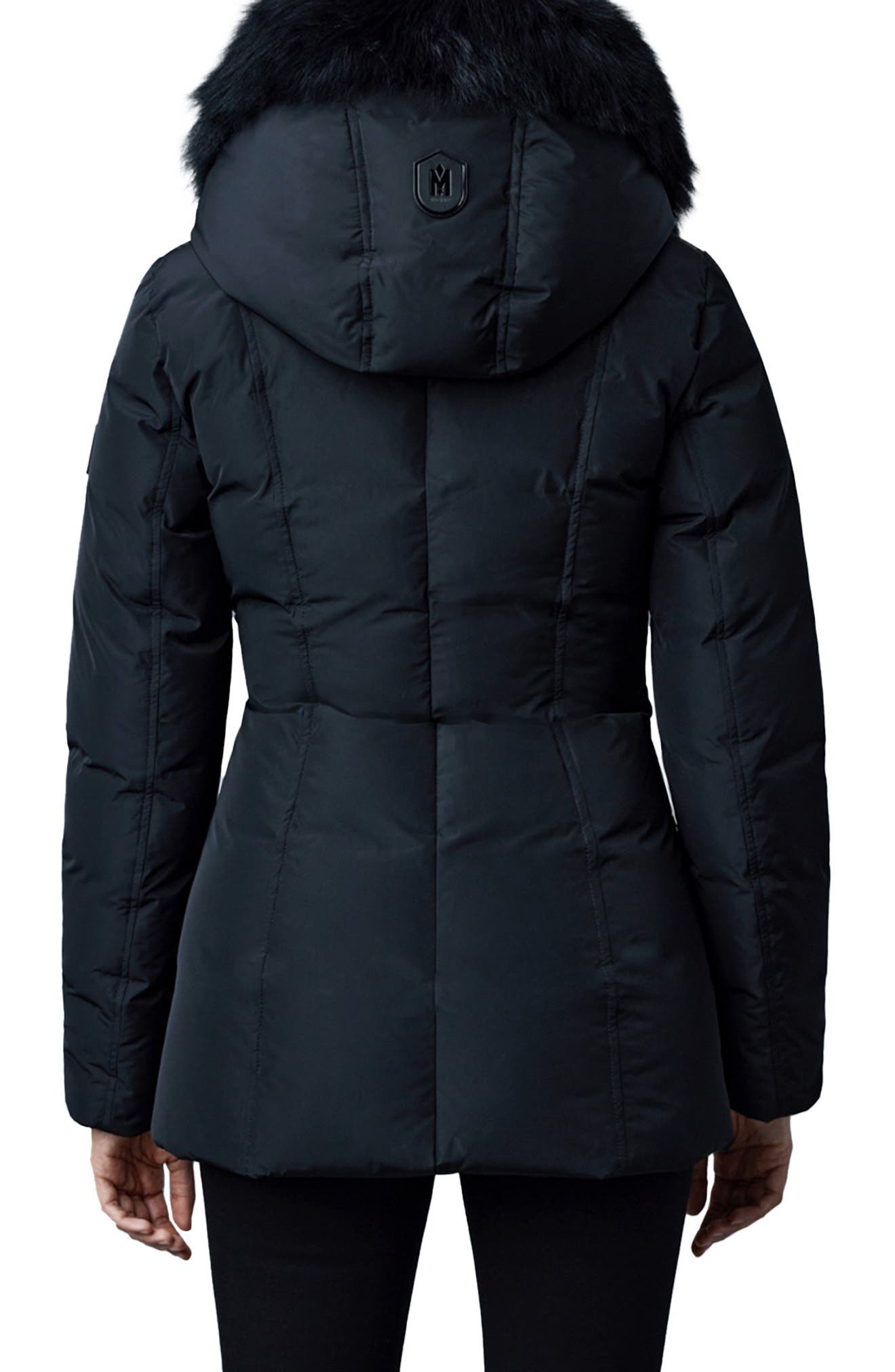 Mackage Adali Genuine Shearling Trim Down Jacket in Black at Nordstrom - 2