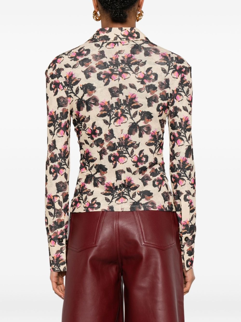 floral-print long-sleeved shirt - 4