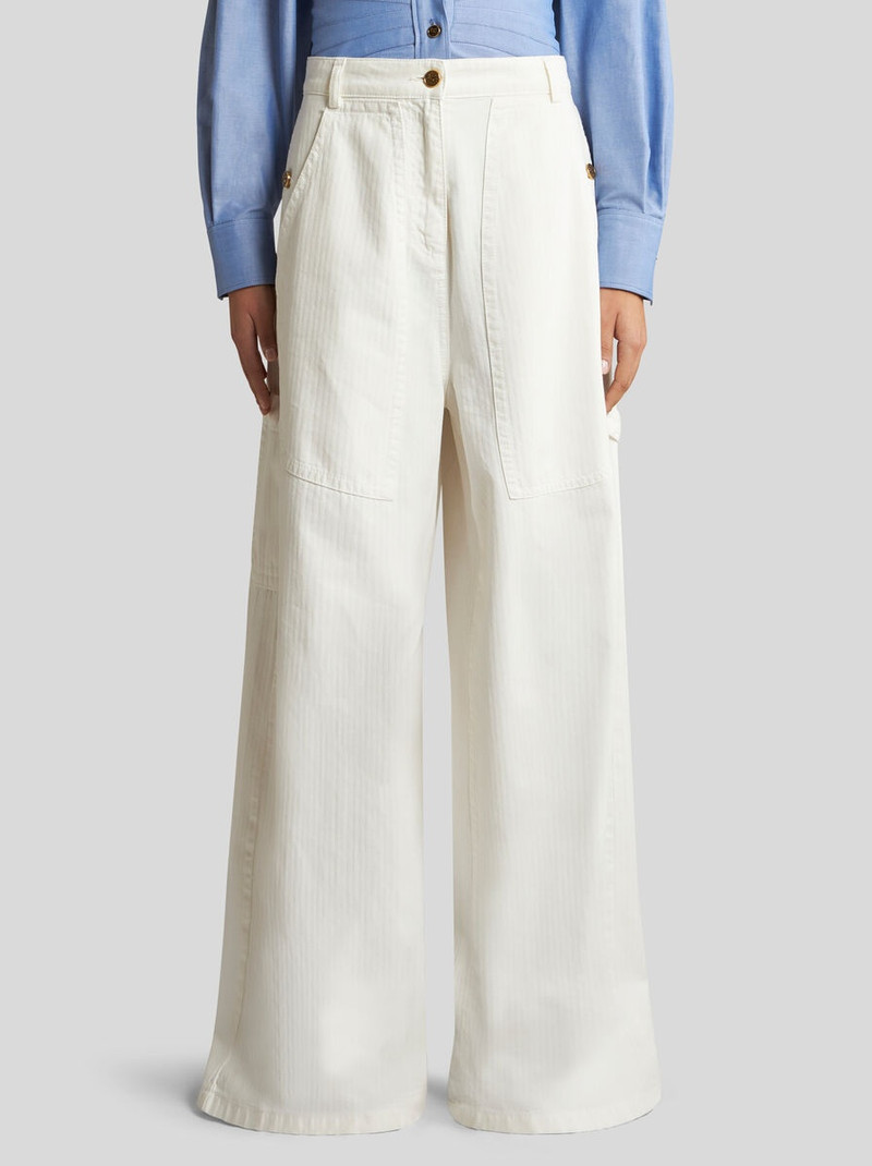 Etro WIDE-LEG CHEVRON COTTON JEANS outlook