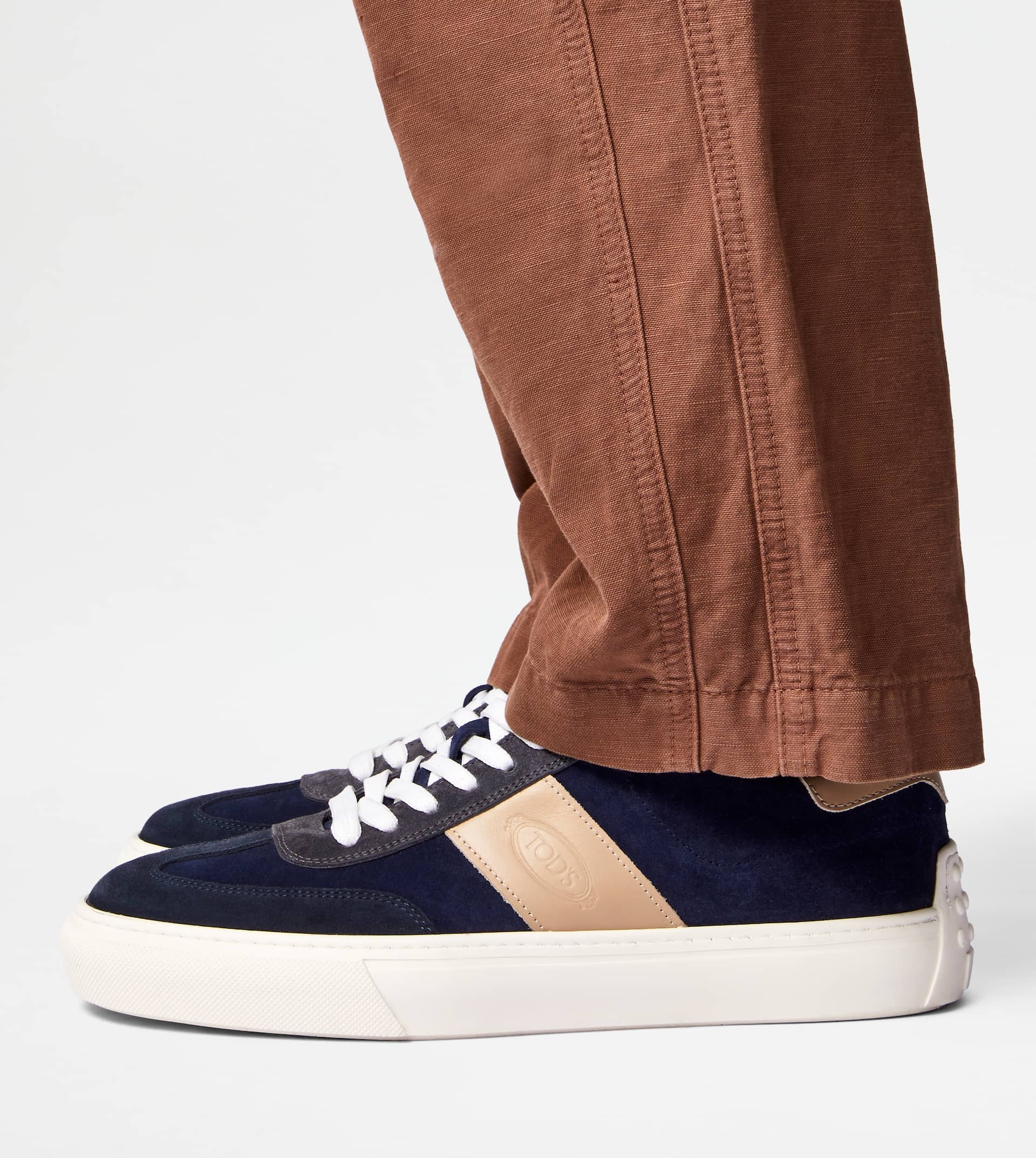 SNEAKERS IN SUEDE - BEIGE, GREY, BLUE - 2