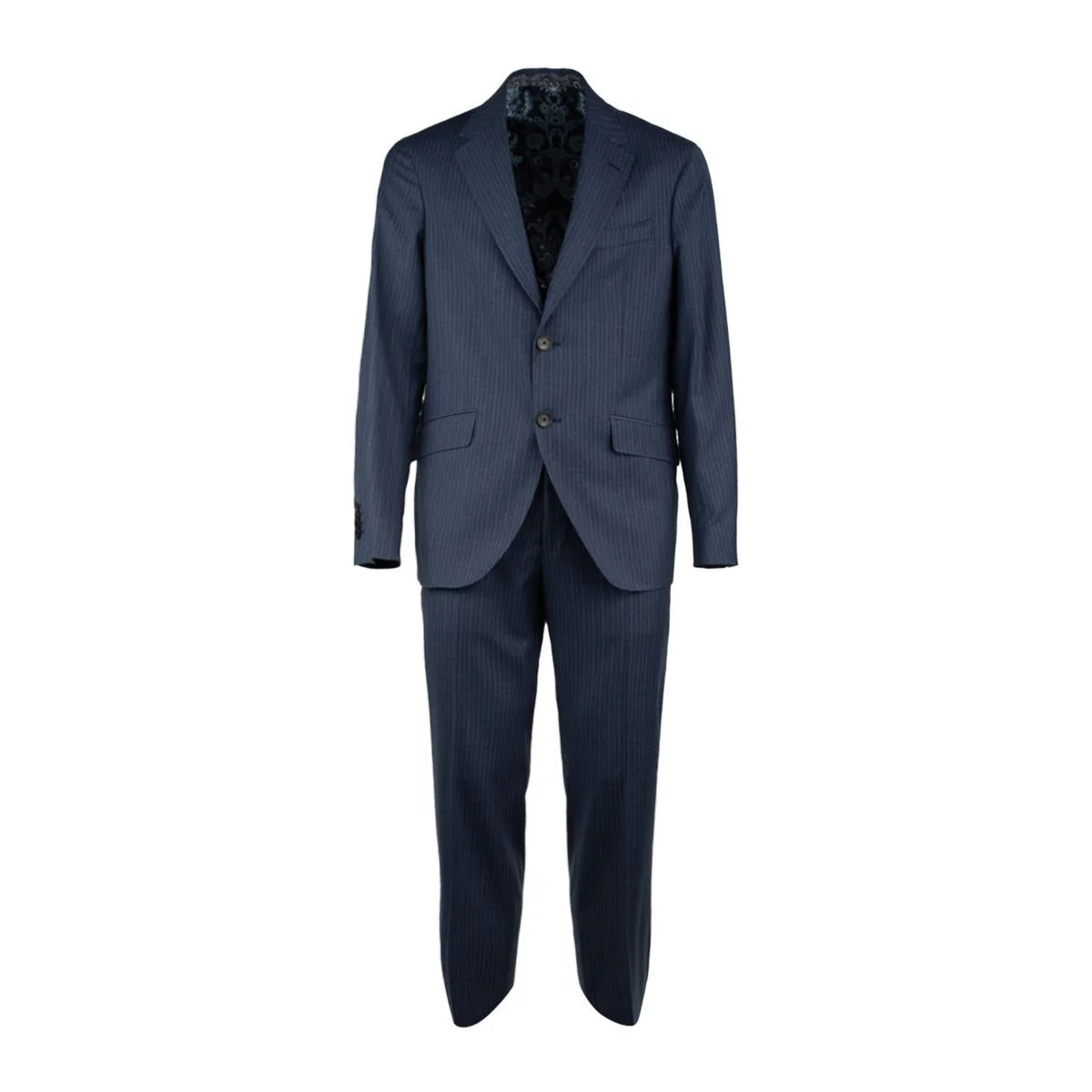 Etro Blue Pinstripe Wool Suit - 1