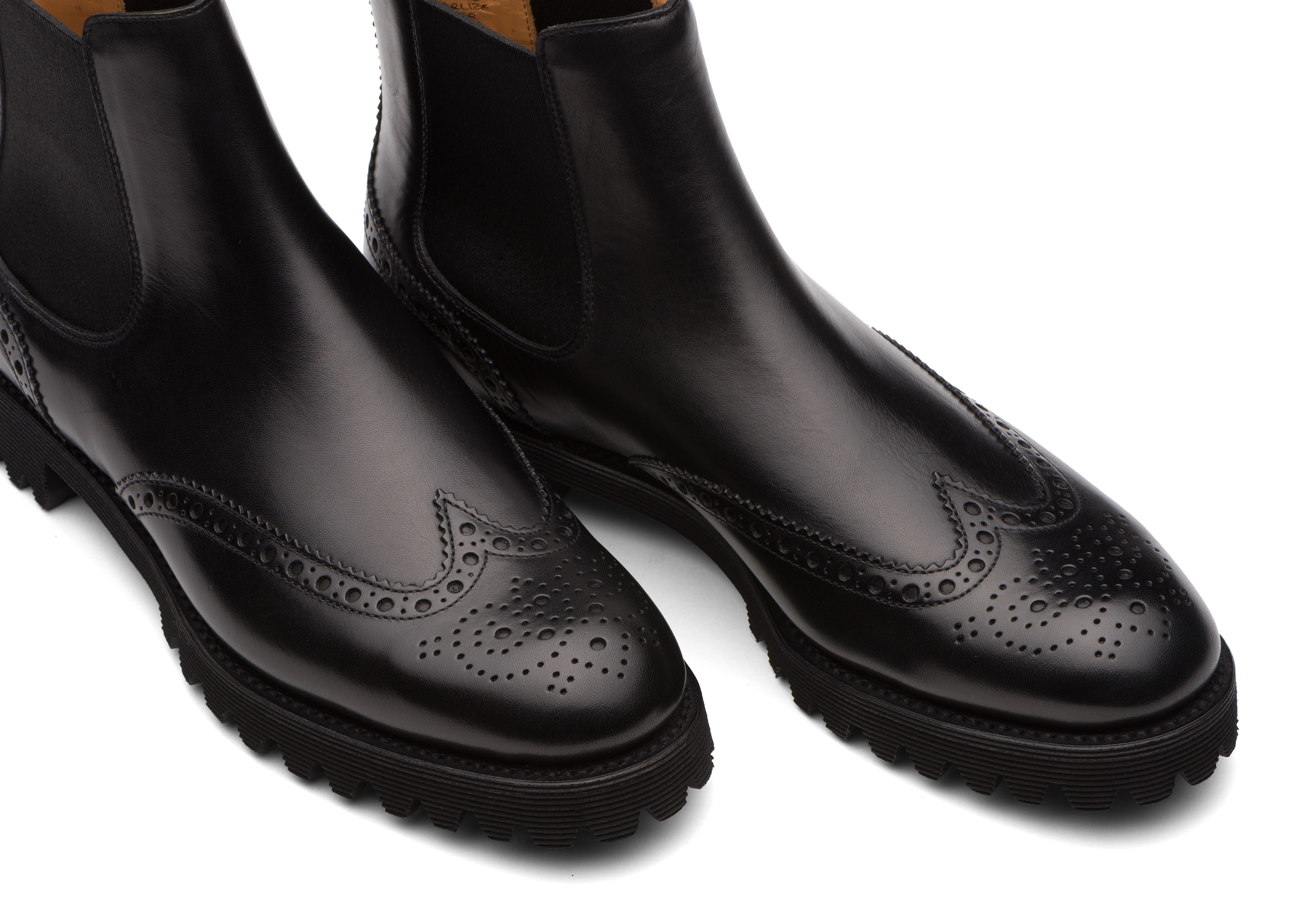 Charlize
Calf Leather Chelsea Boot Brogue Black - 4