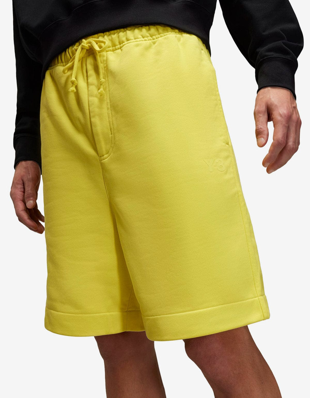 Y-3 Yellow Logo Sweat Shorts - 6