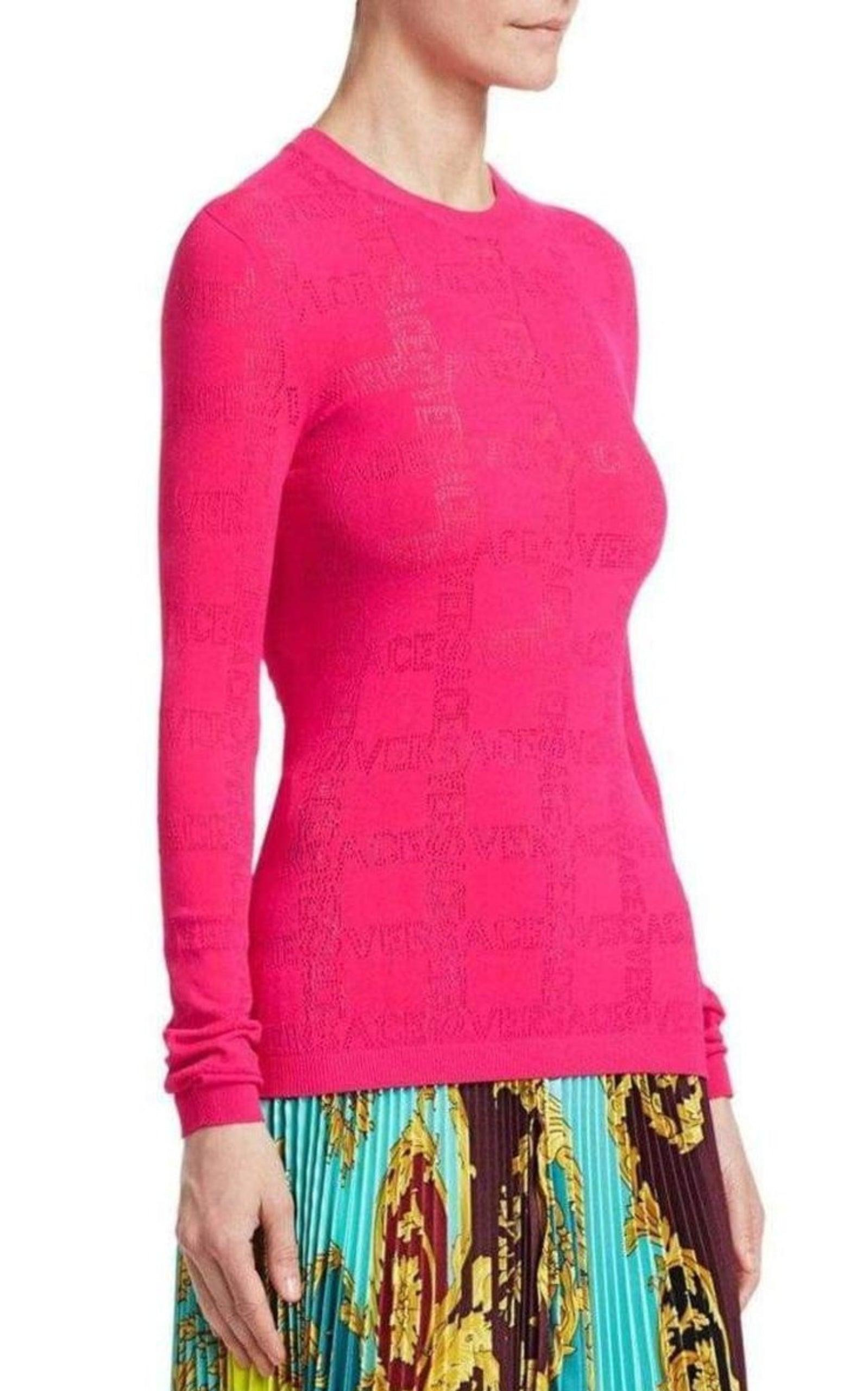 Perforated Logo Stretch Knit Sweater - 4