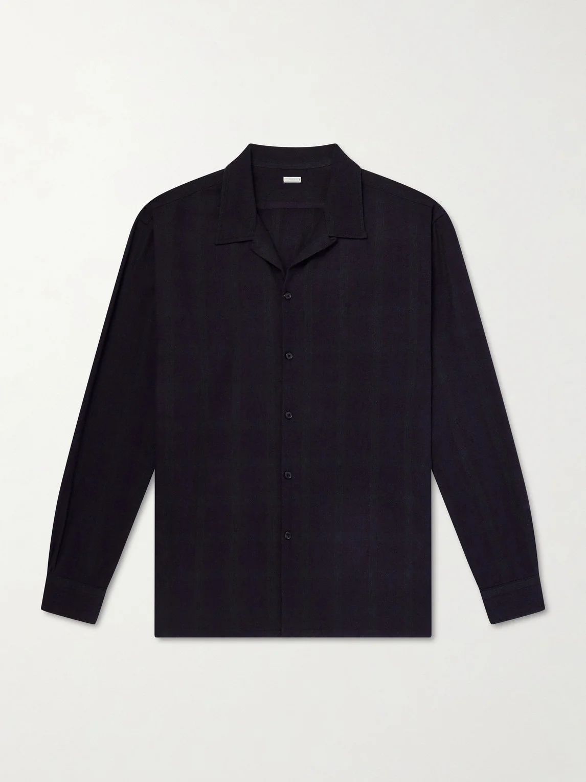 Camp-Collar Checked Silk Shirt - 1