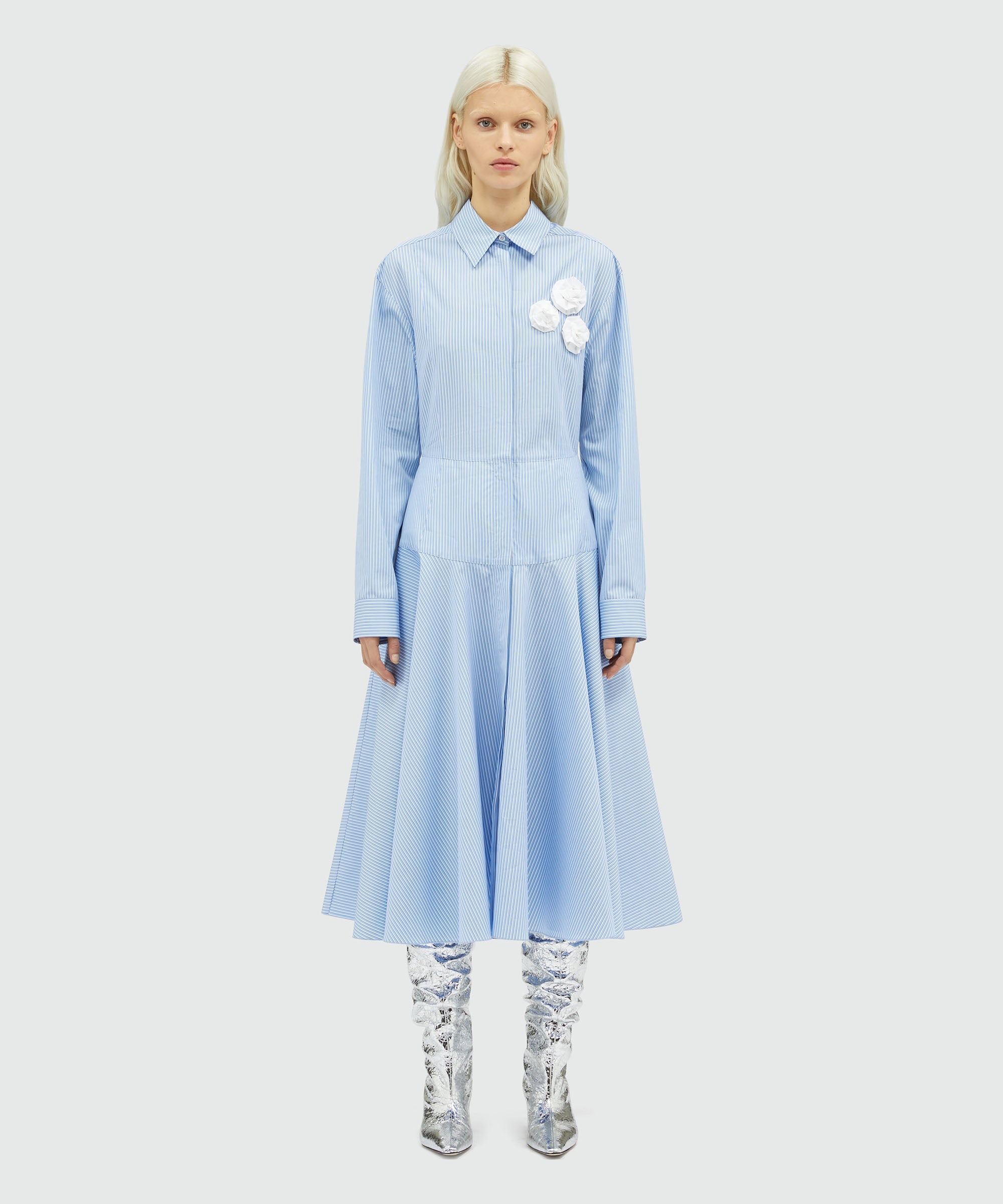 Poplin striped shirt dress - 2