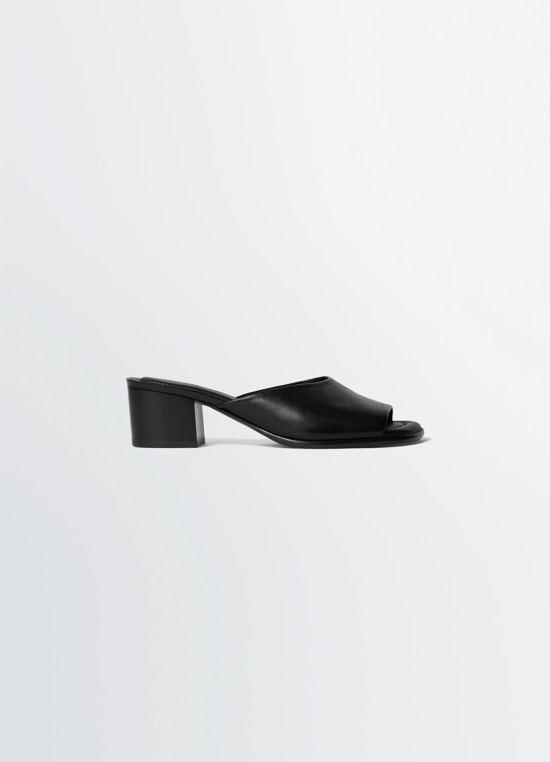SQUARE-HEELED MULES 55 MM IN LEATHER - 1