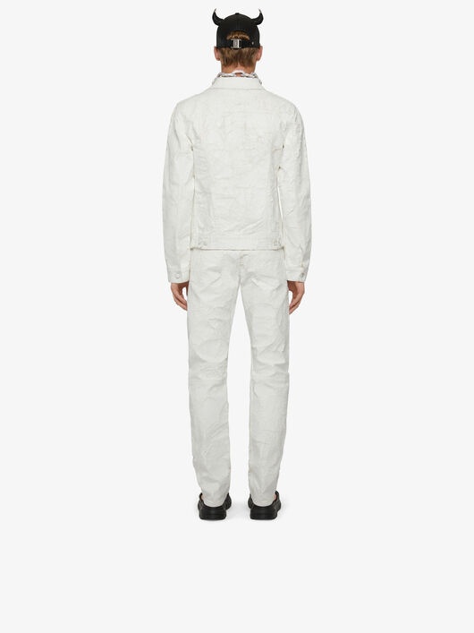 CRACKLED PAINTED JEANS WITH ZIPS - 4