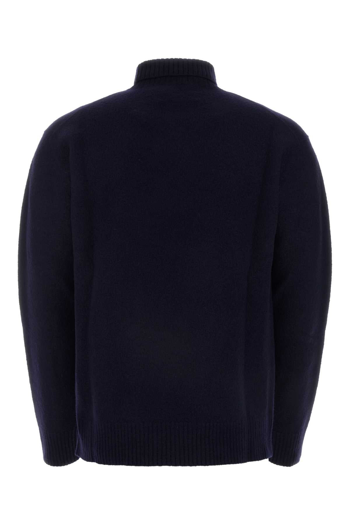 Jil Sander Men Midnight Blue Wool Sweater - 2