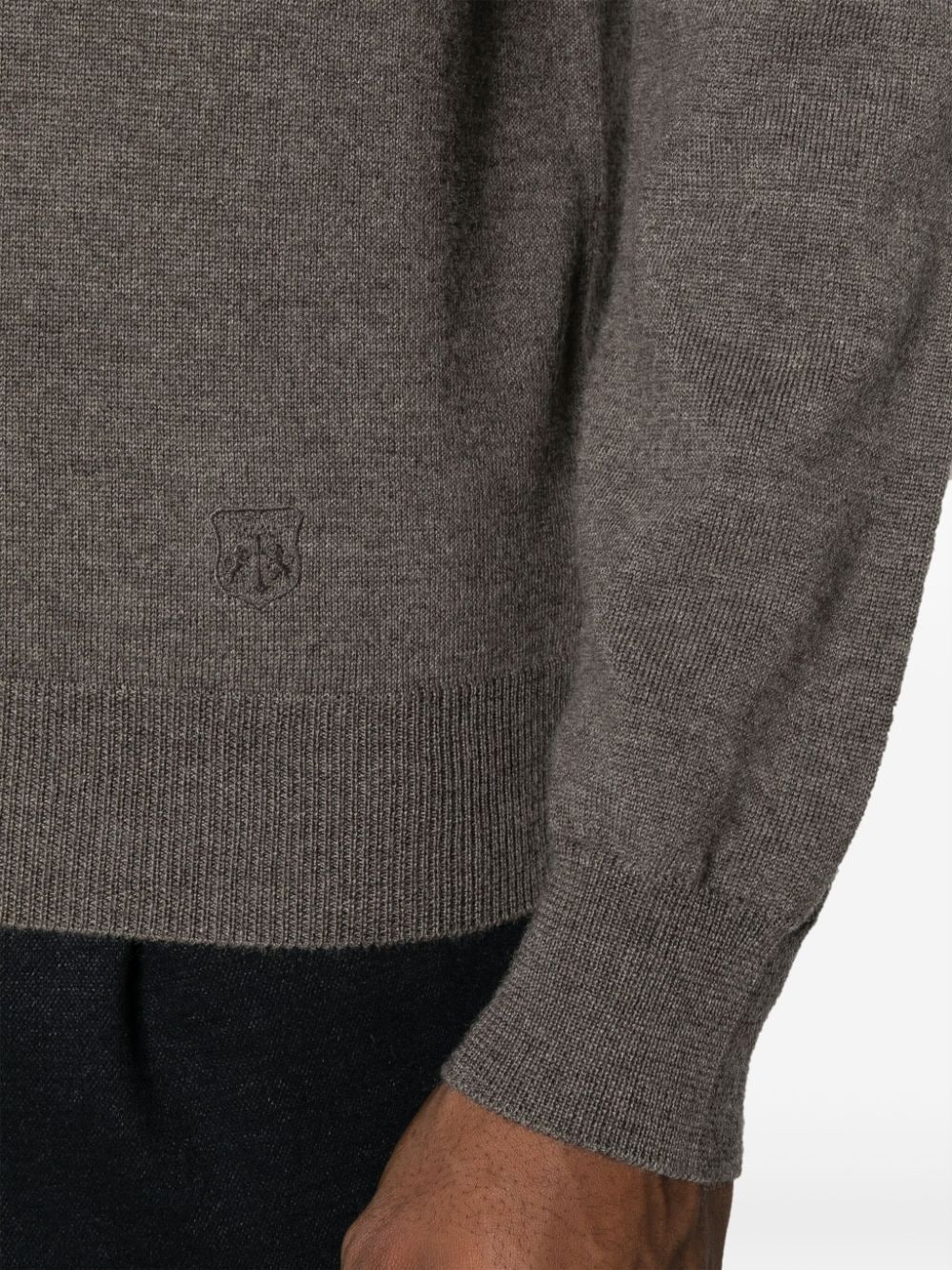 mock-neck virgin wool jumper - 5