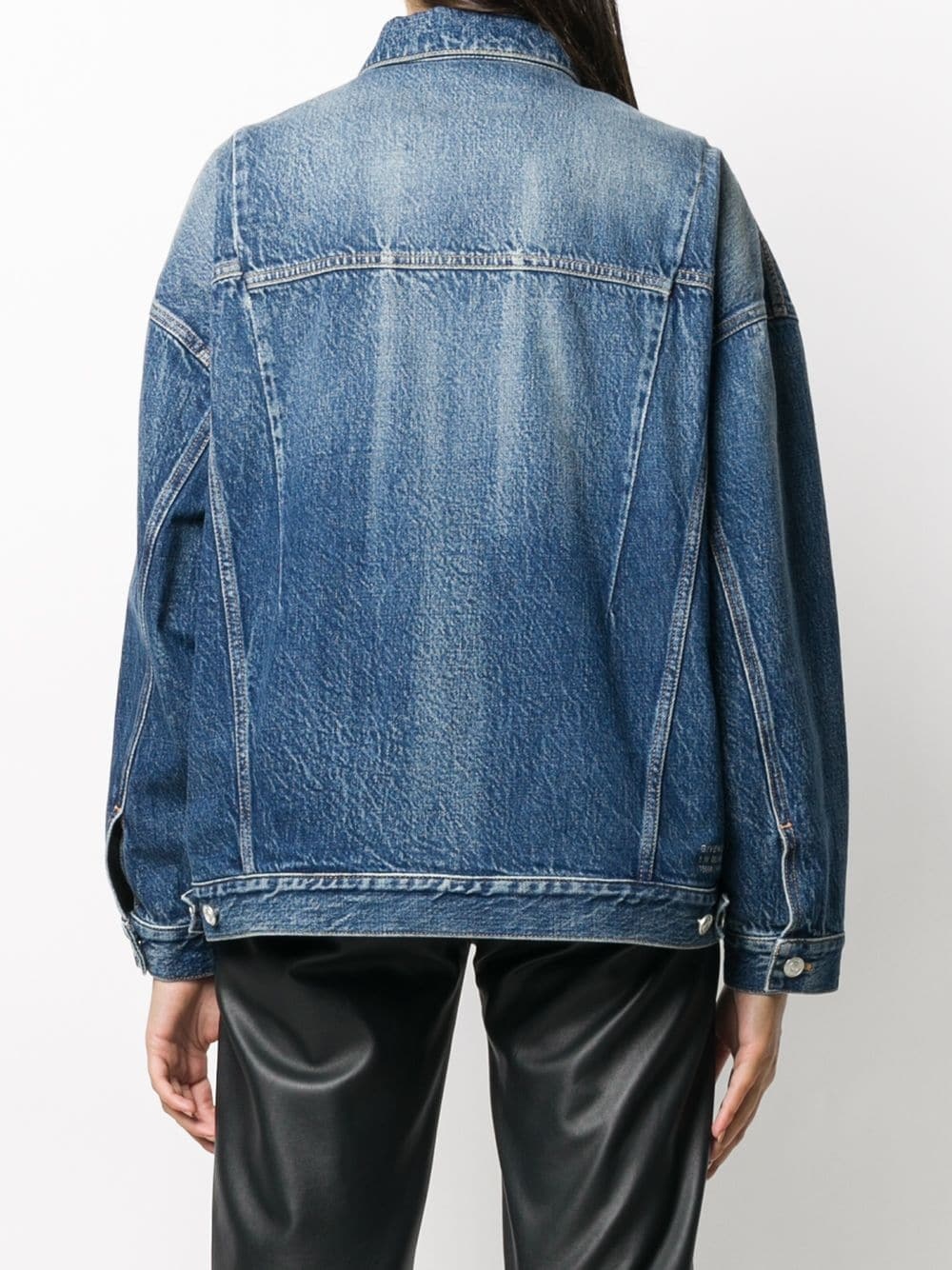 oversized buttoned denim jacket - 4