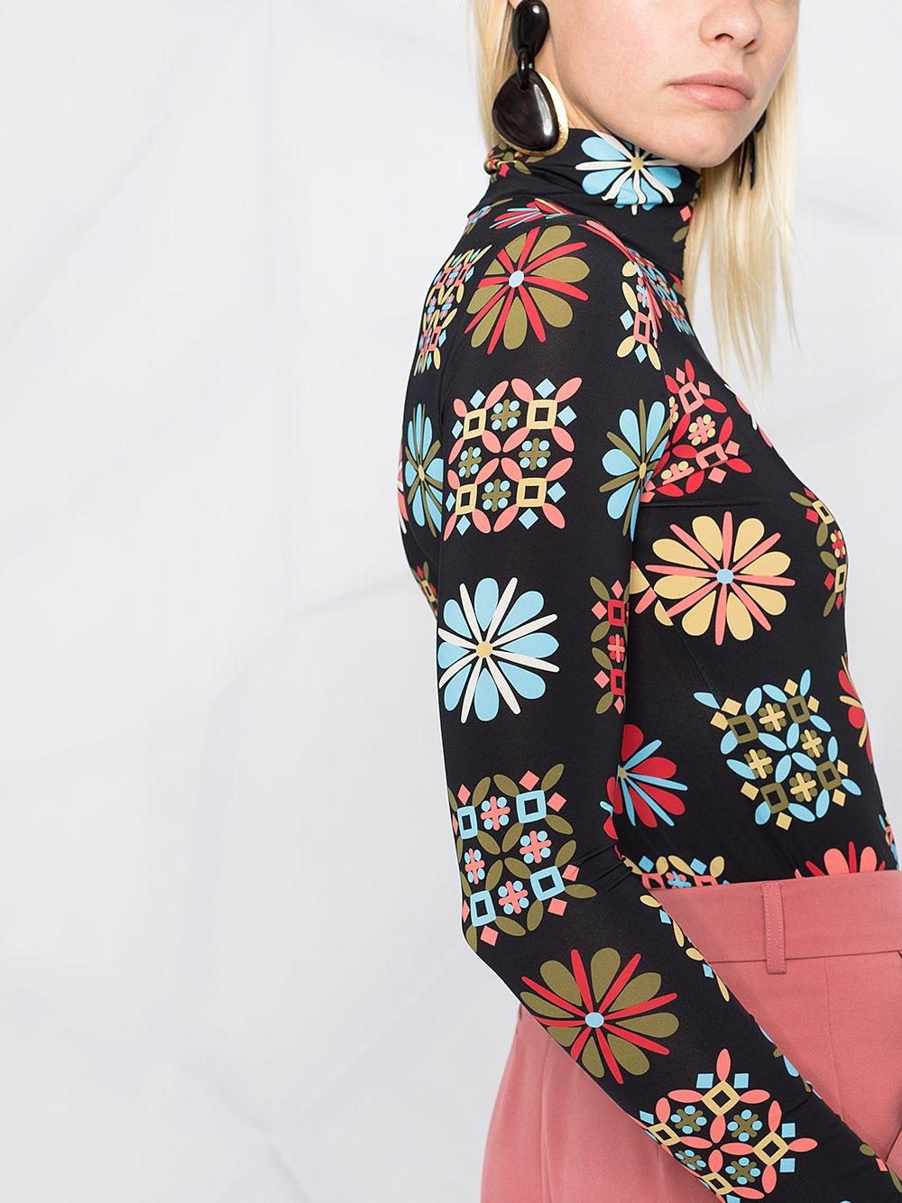 floral turtleneck top - 5