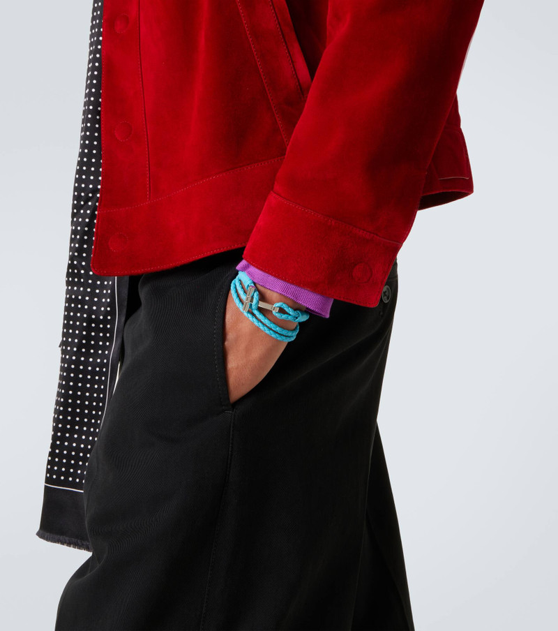 TOM FORD T braided leather bracelet outlook