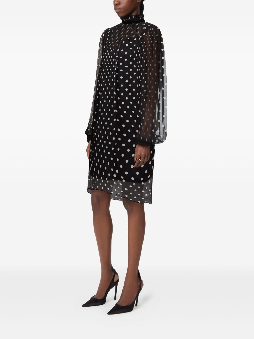 polka-dot ruffled mini dress - 3