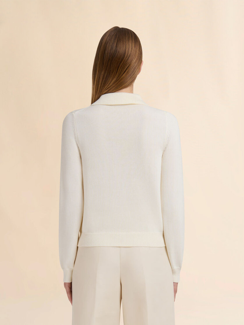 CREAM COTTON COLLARED CARDIGAN 3