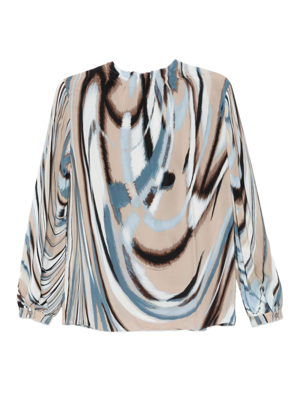 abstract-print puff-sleeve blouse - 2