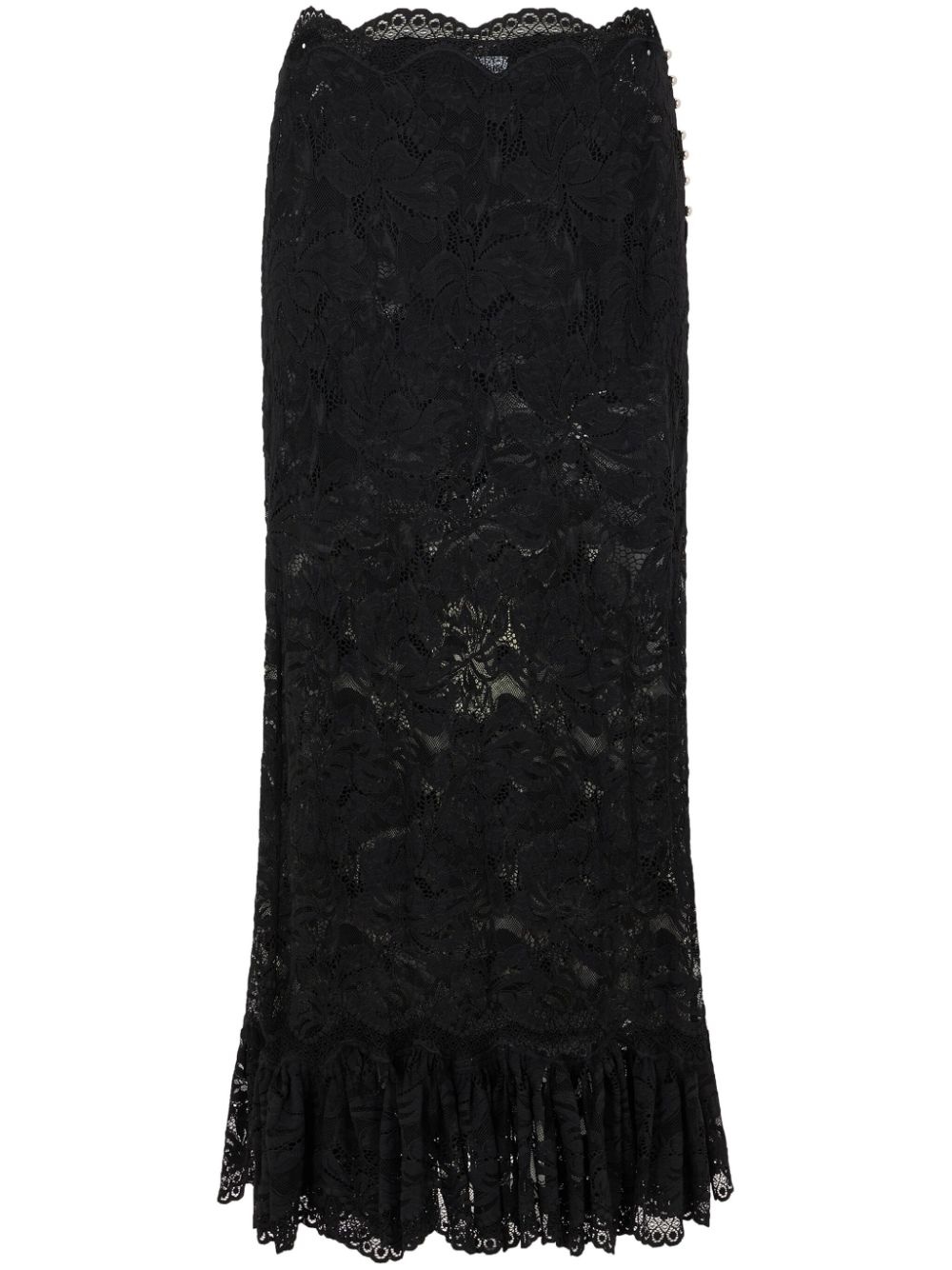 high-waist lace midi skirt - 1