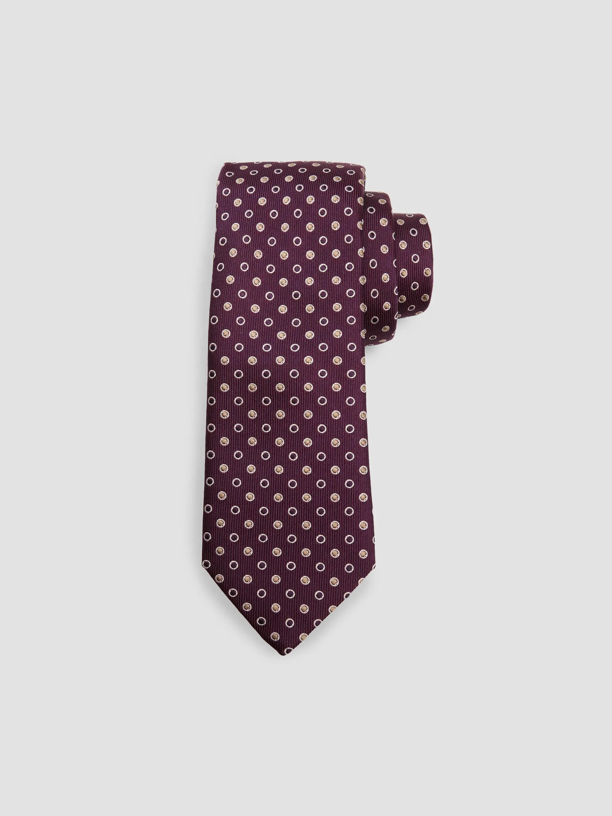 Men's Mixed Filled Dots Silk Tie - Fancy Purple - 1