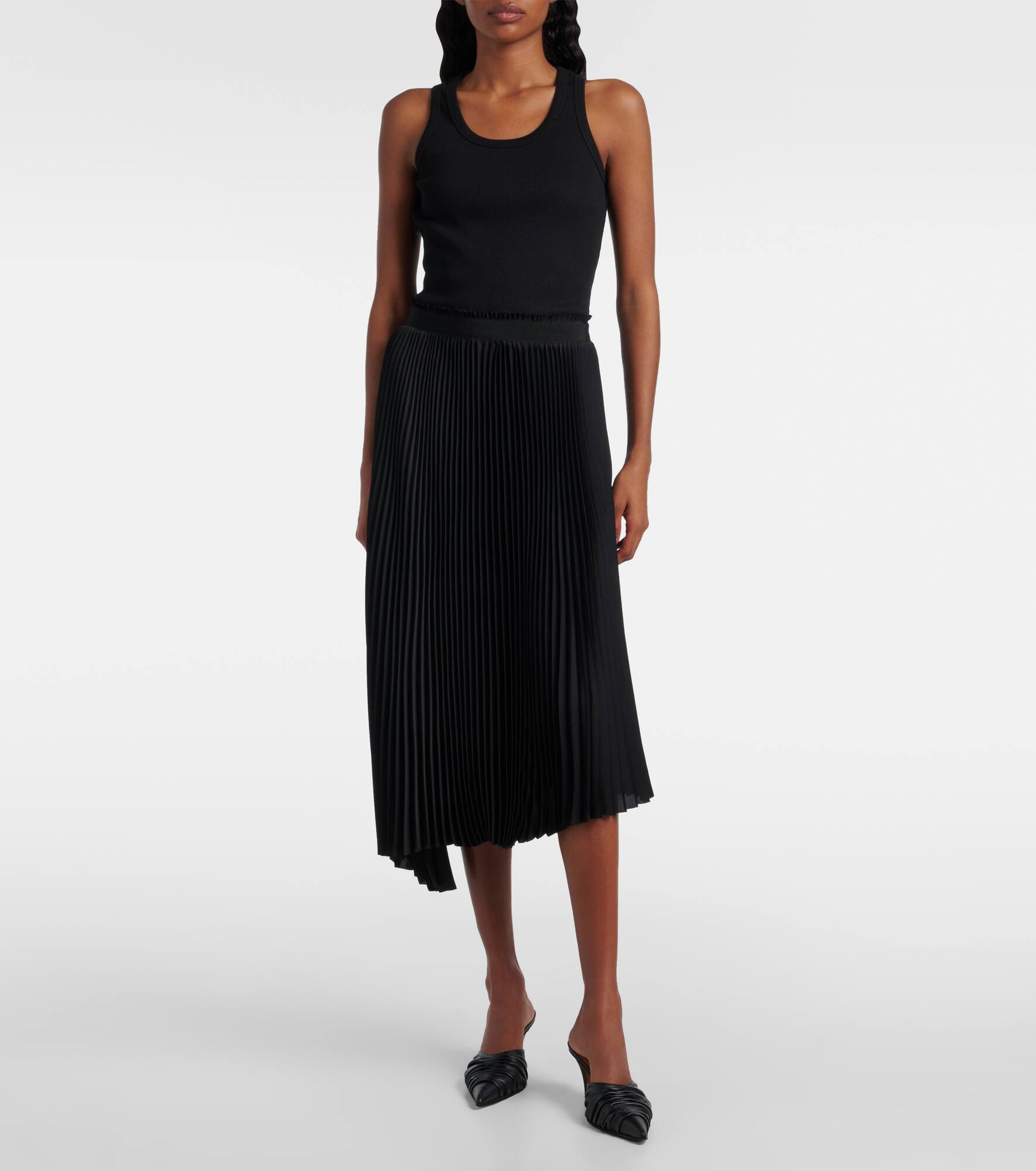 Ribbed-knit cotton midi dress - 2