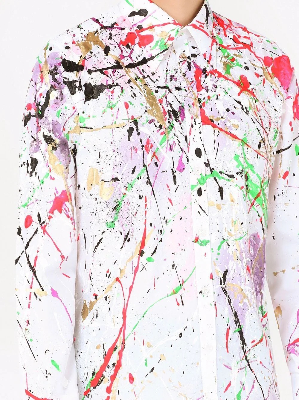 paint-splatter effect long-sleeve shirt - 5