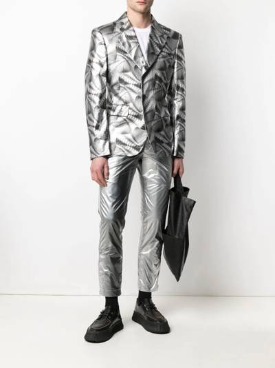 Comme des Garçons Homme Plus slim-fit metallic trousers outlook