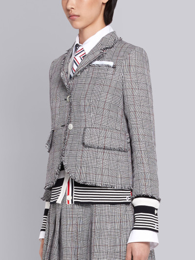 Thom Browne Black And White Crisp Linen Frayed Little Boy Jacket outlook