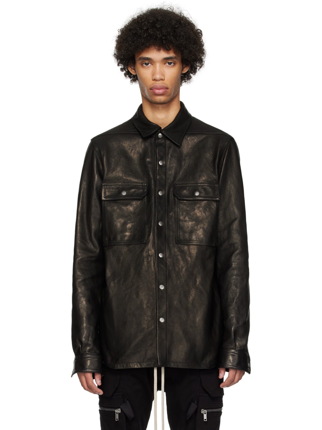 Black Waxed Leather Jacket - 1