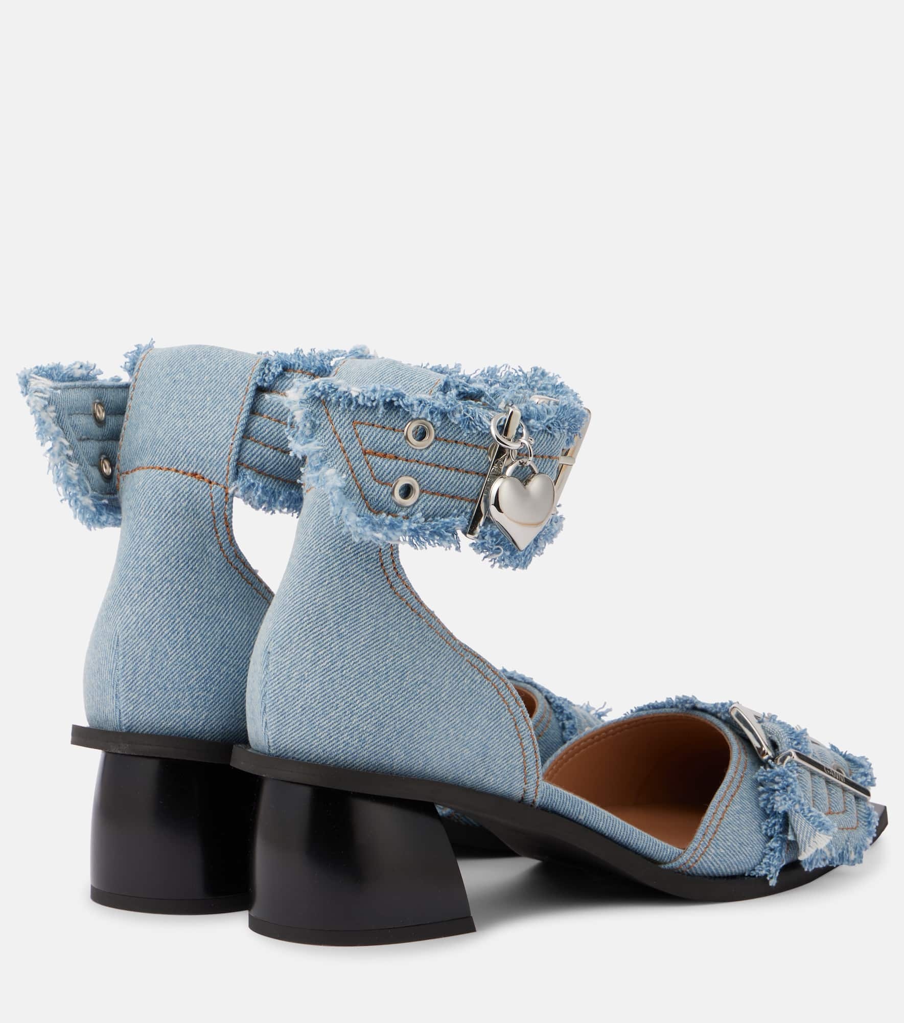 Feminine Buckle denim pumps - 2