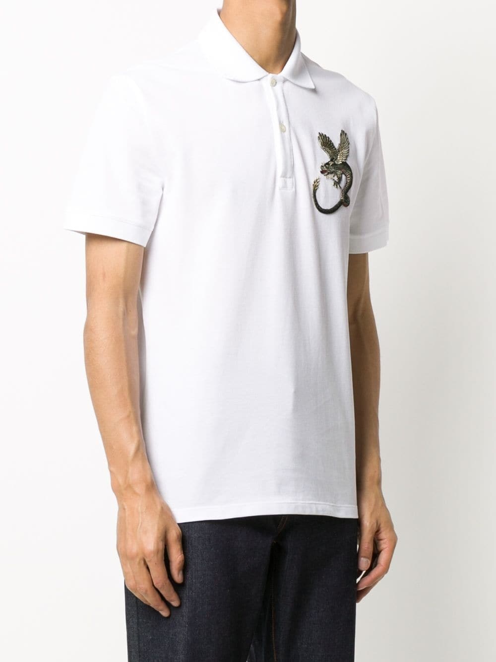 embroidered dragon polo shirt - 3