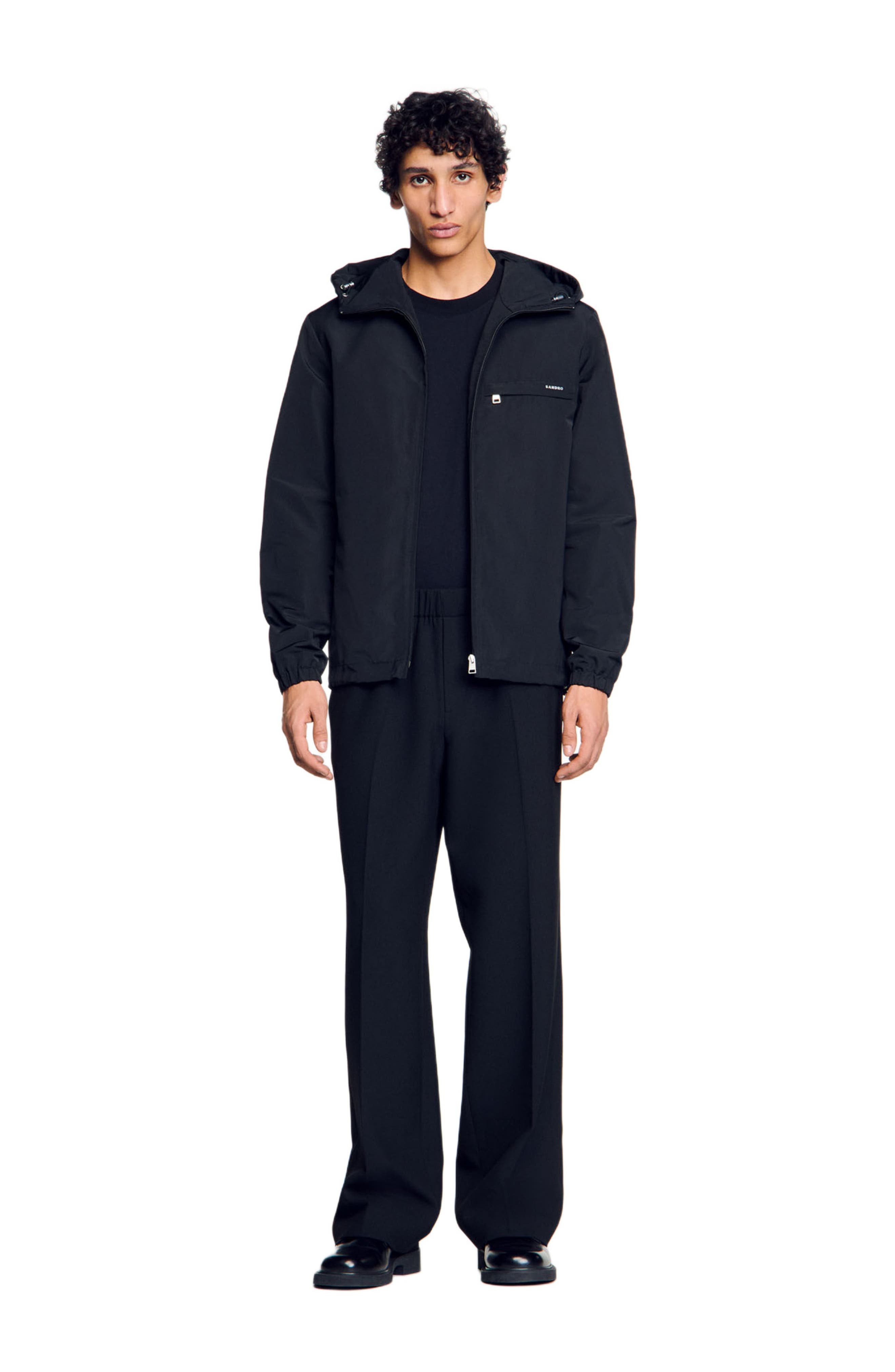 SANDRO Nylon windbreaker in Black at Nordstrom - 1