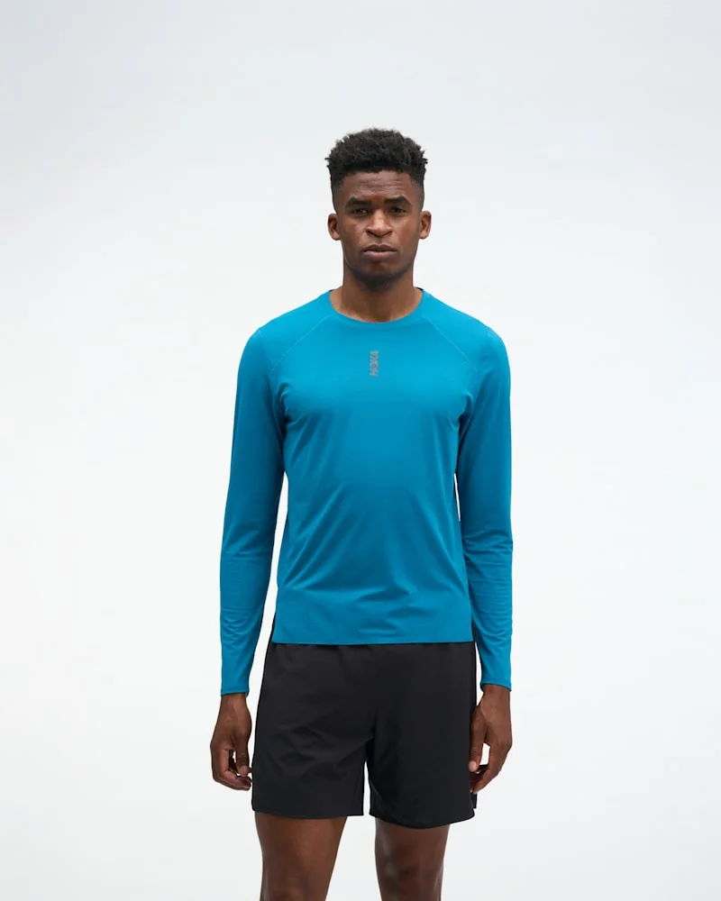Men's EveryRun Long Sleeve Shirt in Night Glow Blue - 1