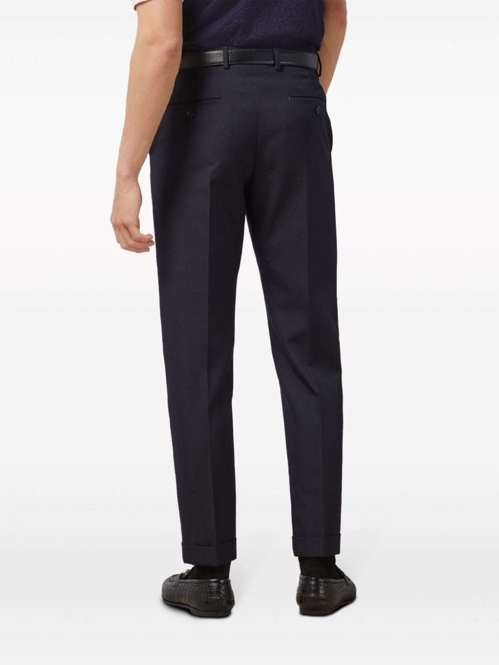 straight-leg wool trousers - 4