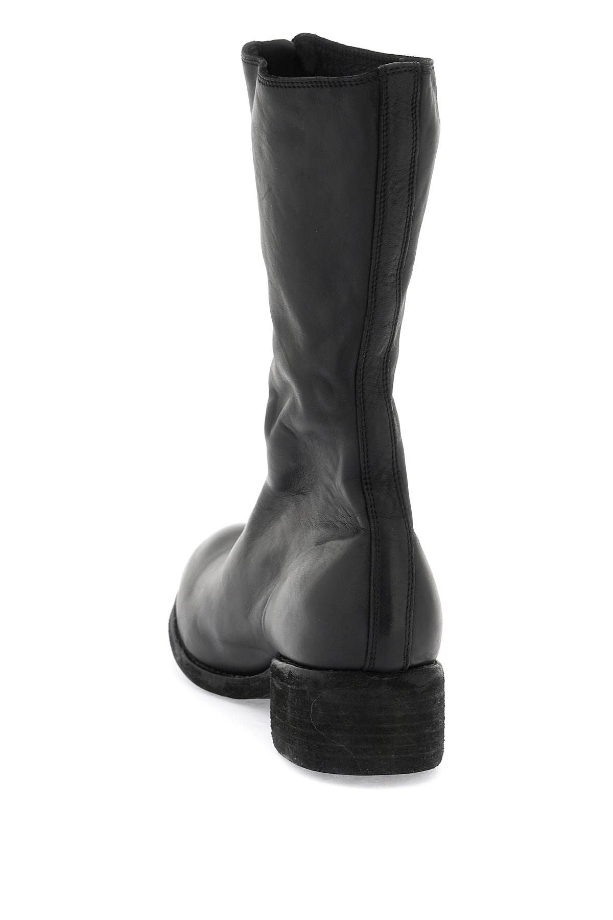 FRONT ZIP LEATHER BOOTS - 2