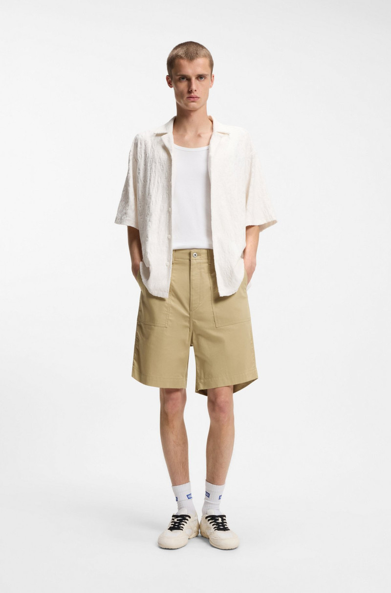 HUGO SHORTS IN MERCERISED COTTON CANVAS outlook